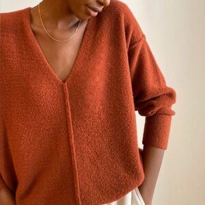 Wilfred Free Rust V-Neck Sweater